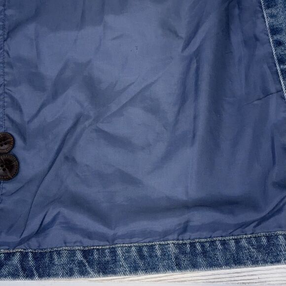 Denim & Co Long Barn Chore Coat Women's Medium, Trench Jean Lined Vintage Y2K - Picture 10 of 13